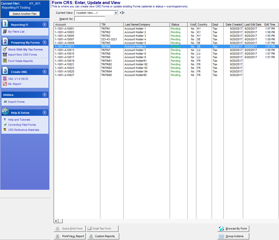 Common Reporting Standard Software AEOI & CRS Reporting